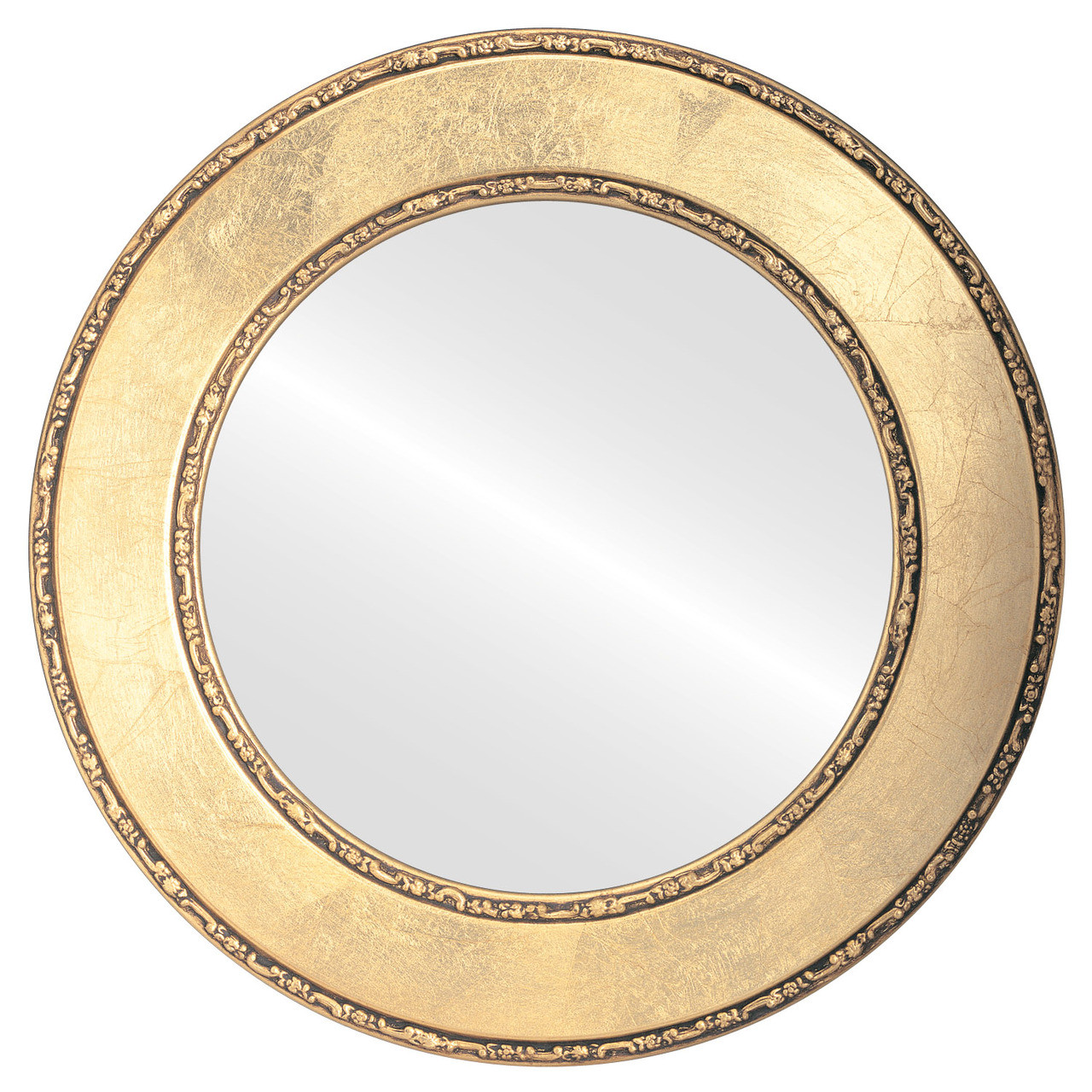 Round Framed Mirror #832 Paris Gold Leaf Finish