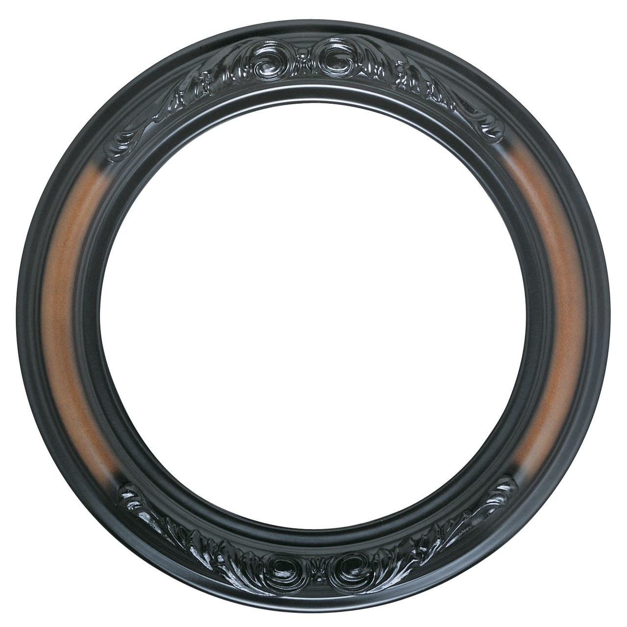 推定20年代 Dark Amber Round frame Florence Round Picture Frame - Walnut |Victorian Frames