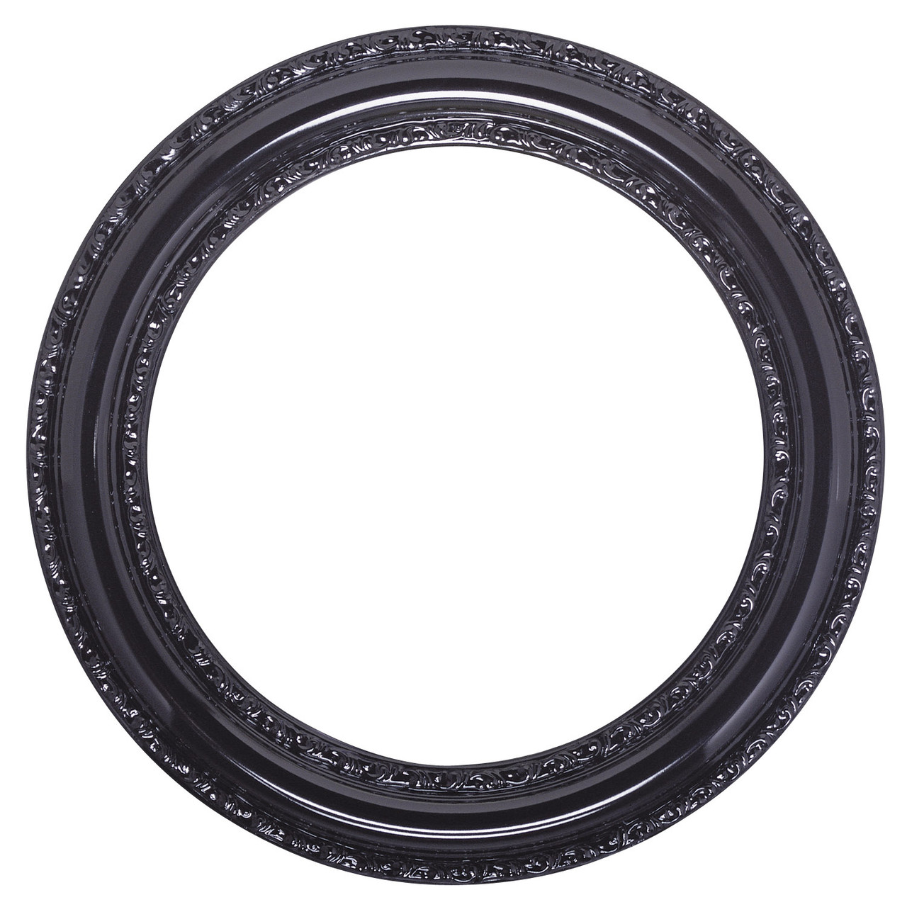 Black Rounded Frame Dorset Round Picture Frame - Gloss Black |Victorian Frames