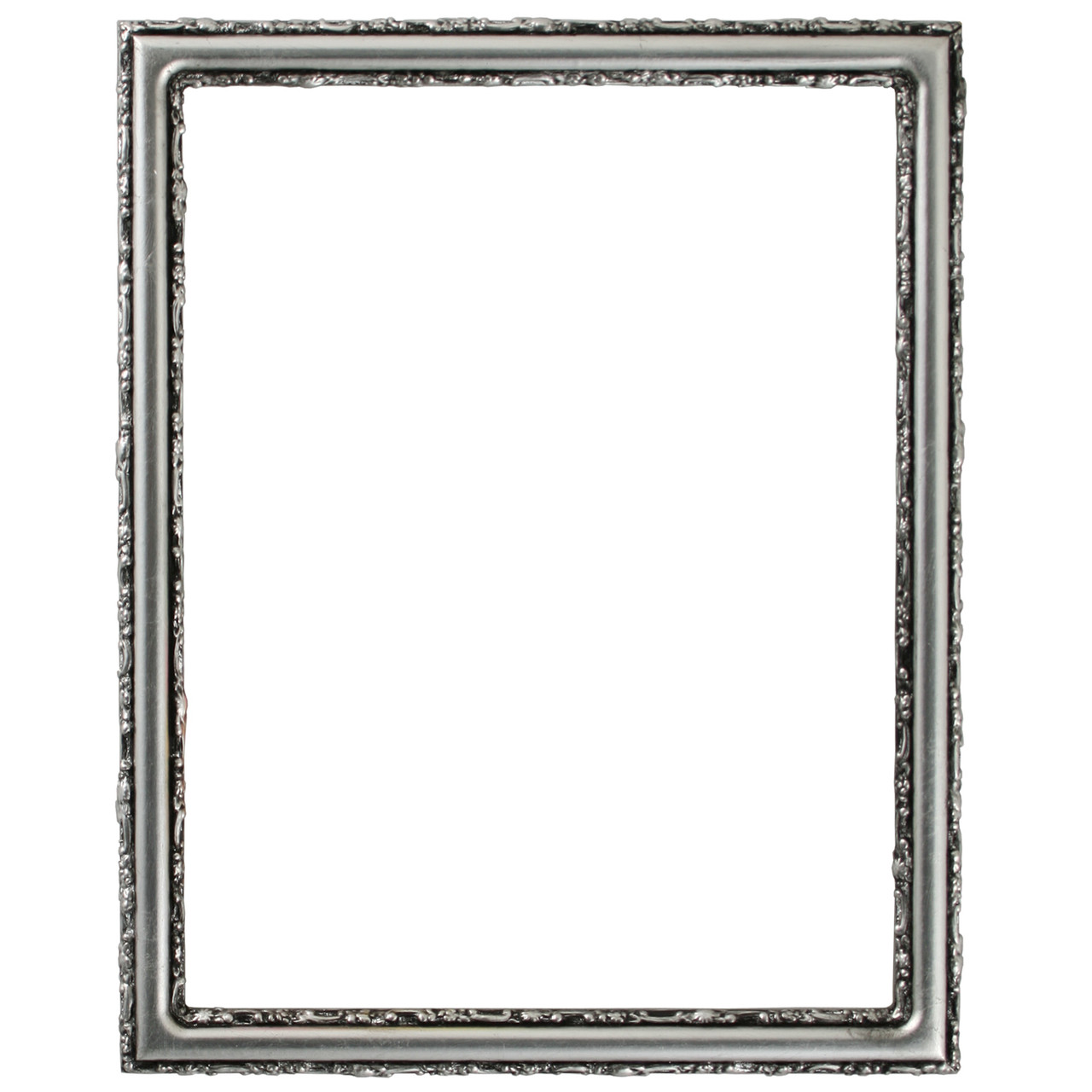 Virginia Rectangle Picture Frame - Silver Leaf Black |Victorian Frames