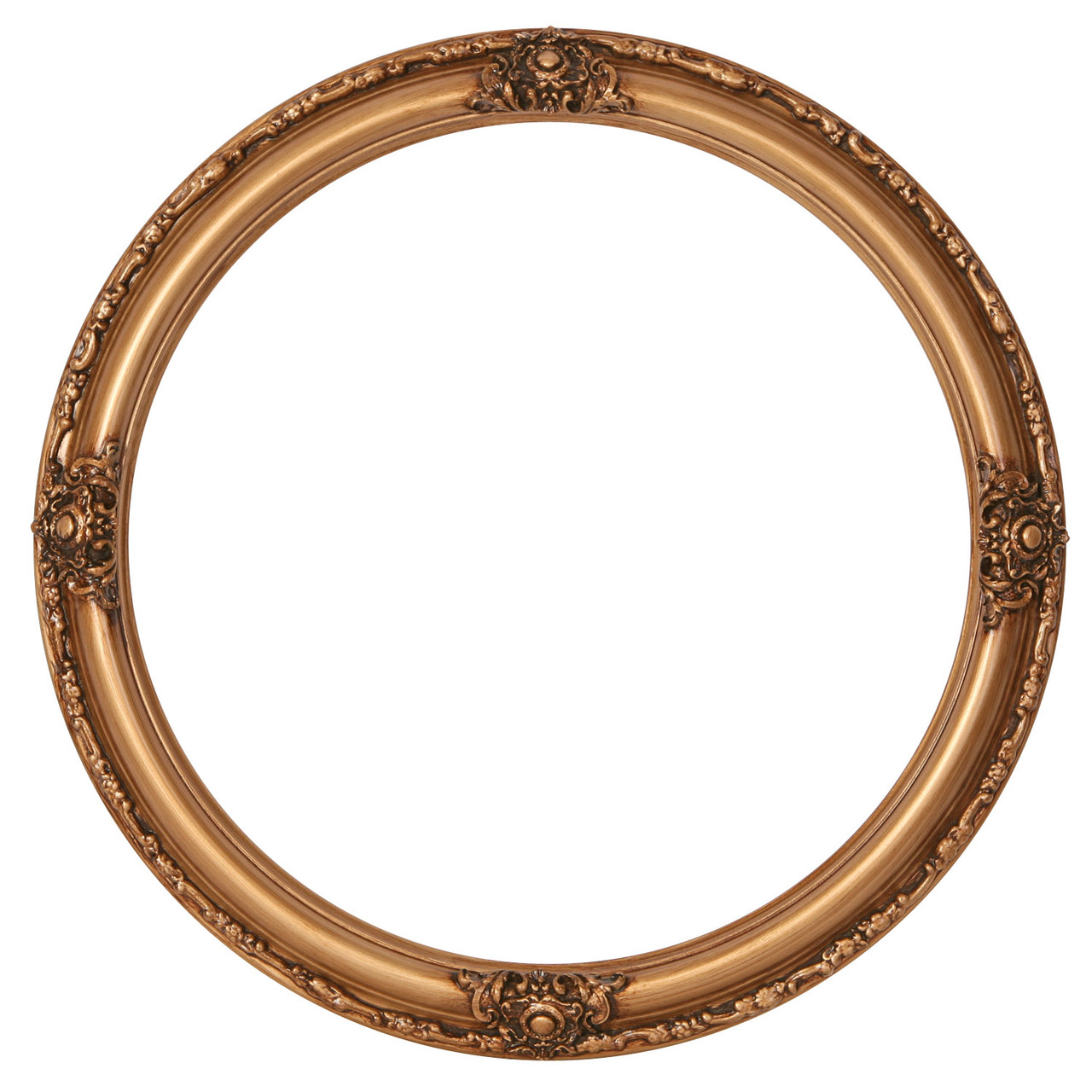 推定20年代 Dark Amber Round frame Jefferson Round Picture Frame - Gold Paint |Victorian Frames