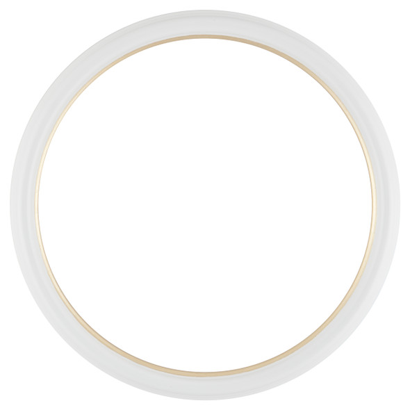 Hamilton Round Frame #551 - Linen White with Gold Lip