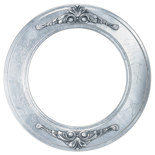 Ramino Round Frame # 831 - Silver Leaf with Black Antique