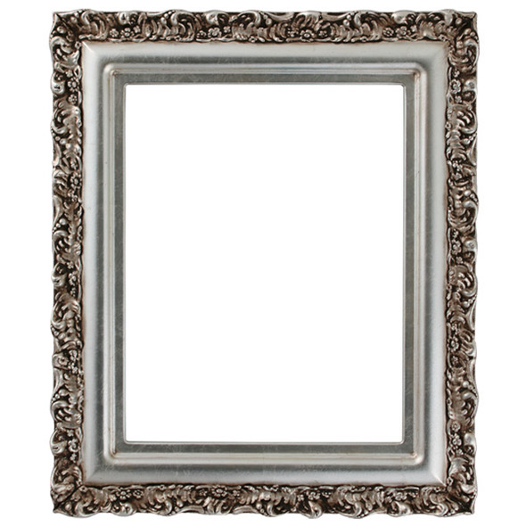 Venice Rectangle Frame # 454 - Silver Leaf with Brown Antique
