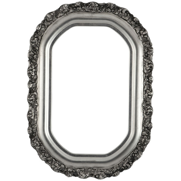 Venice Octagon Frame #454 - Silver Leaf with Black Antique