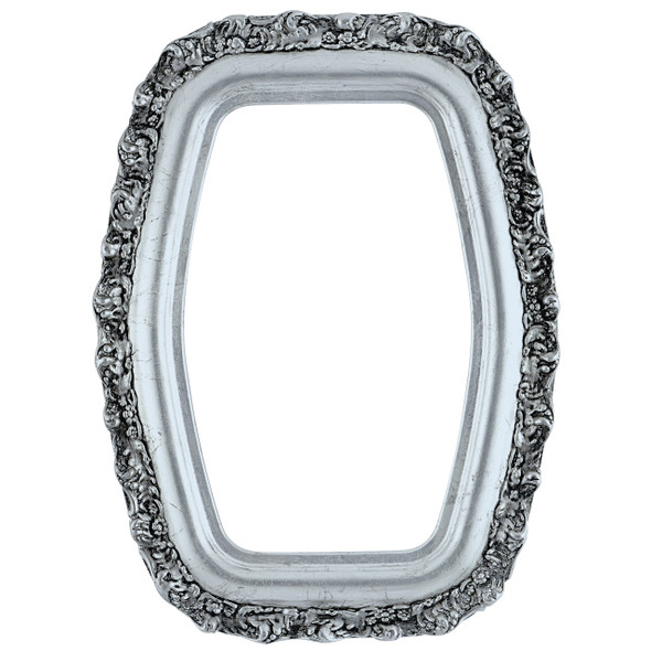 Venice Hexagon Frame #454 - Silver Leaf with Black Antique