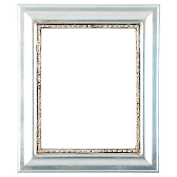 Chicago Rectangle Frame #456 - Silver Leaf with Brown Antique