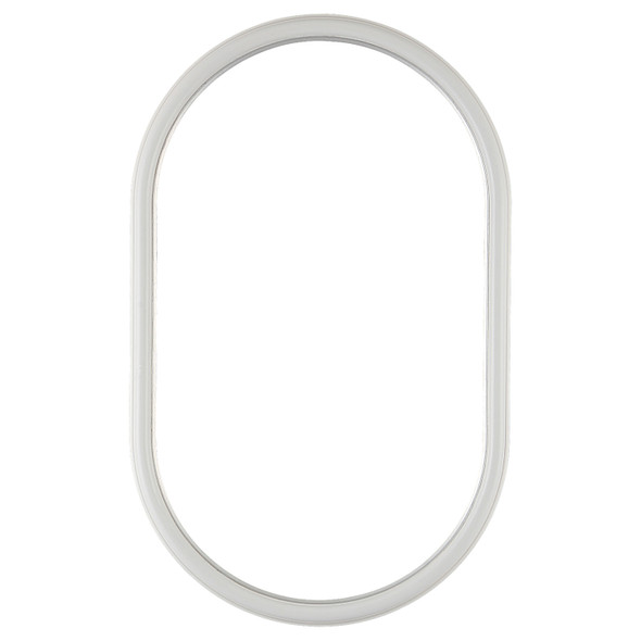 Hamilton Oblong Frame #551 - Linen White with Silver Lip