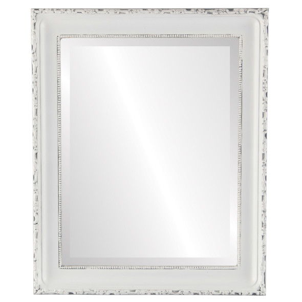 Kensington Beveled Rectangle Mirror Frame in Linen White