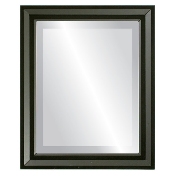 Newport Beveled Rectangle Mirror Frame in Matte Black