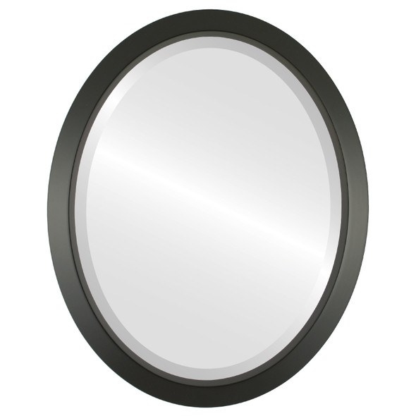 Regatta Beveled Oval Mirror Frame in Matte Black