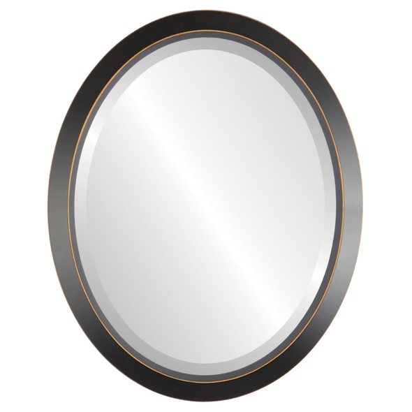 Regatta Beveled Oval Mirror Frame in Rubbed Black