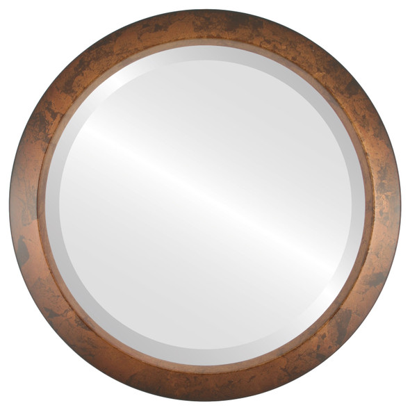 Regatta Beveled Round Mirror Frame in Venetian Gold