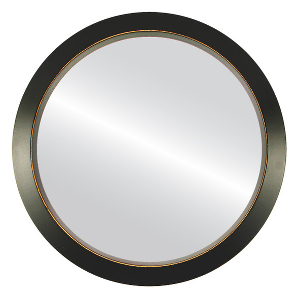 Regatta Flat Round Mirror Frame in Rubbed Black