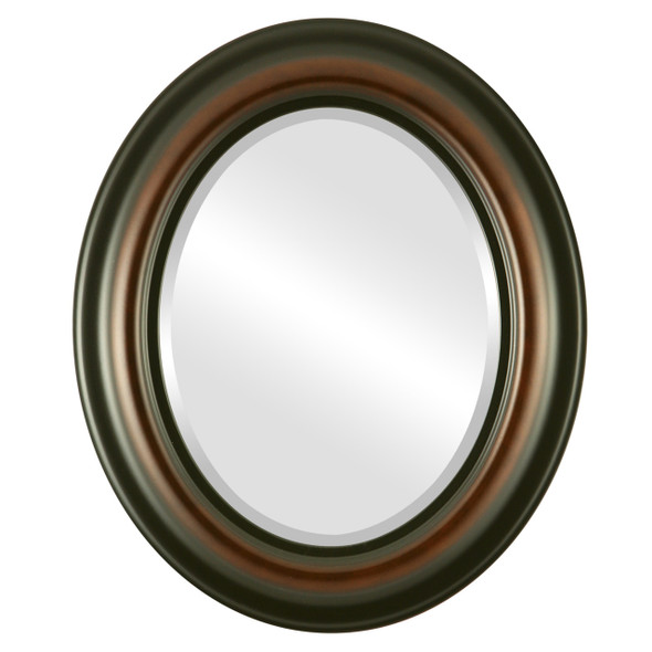 Lancaster Beveled Oval Mirror Frame in Walnut