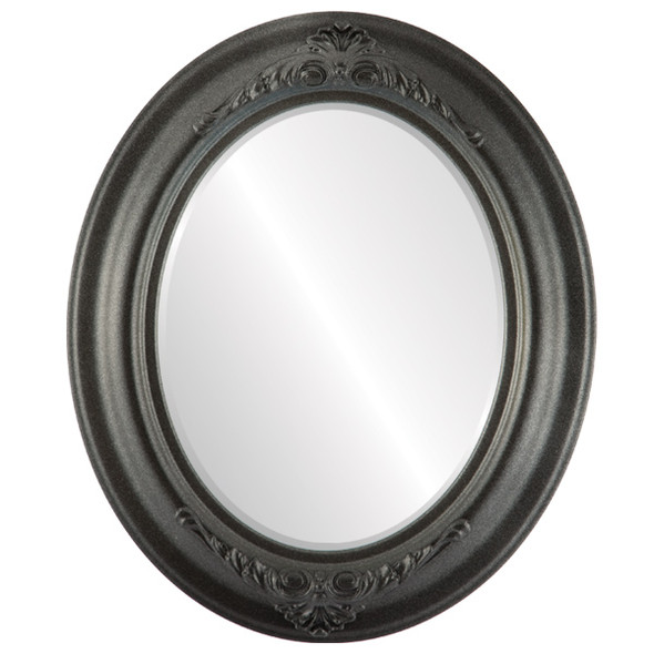 Winchester Beveled Oval Mirror Frame in Black Silver