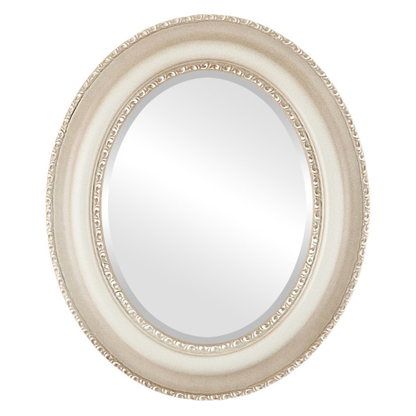 Somerset Beveled Oval Mirror Frame in Taupe