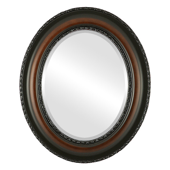 Somerset Beveled Oval Mirror Frame in Walnut