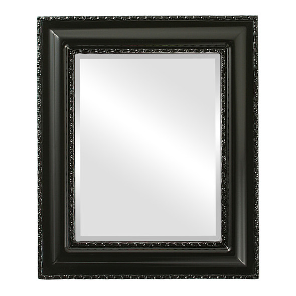 Somerset Beveled Rectangle Mirror Frame in Gloss Black