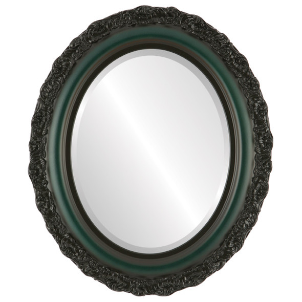 Venice Beveled Oval Mirror Frame in Hunter Green