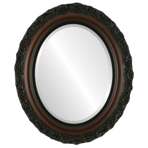 Venice Beveled Oval Mirror Frame in Rosewood