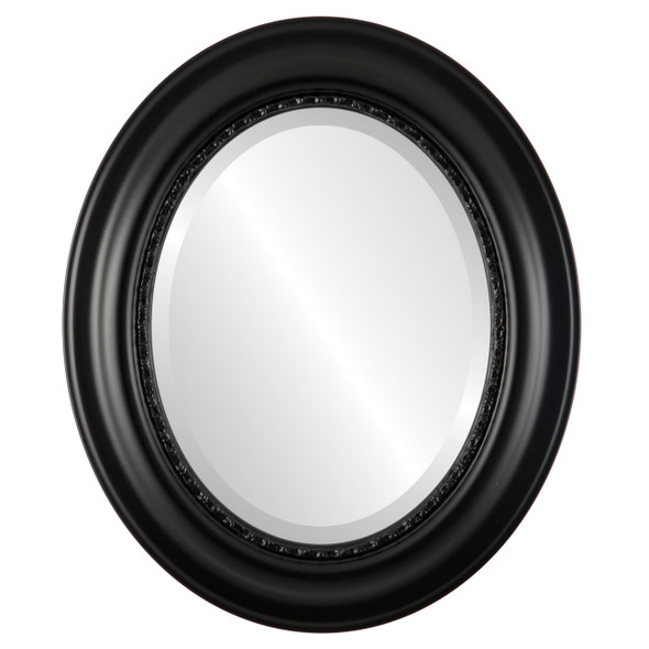 Chicago Beveled Oval Mirror Frame in Gloss Black