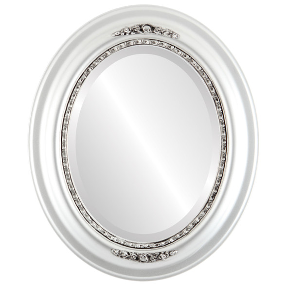 Boston Beveled Oval Mirror Frame in Silver Spray