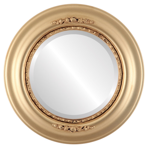Boston Beveled Round Mirror Frame in Gold Spray