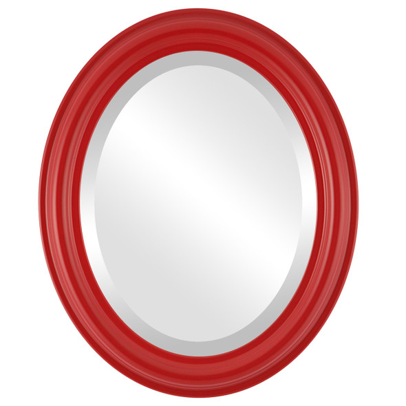 Philadelphia Beveled Oval Mirror Frame in Holiday Red