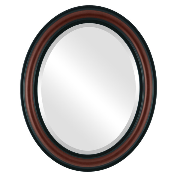 Philadelphia Beveled Oval Mirror Frame in Rosewood