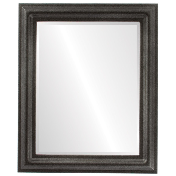 Philadelphia Beveled Rectangle Mirror Frame in Black Silver