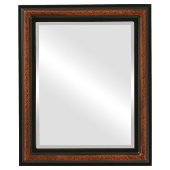 Philadelphia Beveled Rectangle Mirror Frame in Vintage Walnut