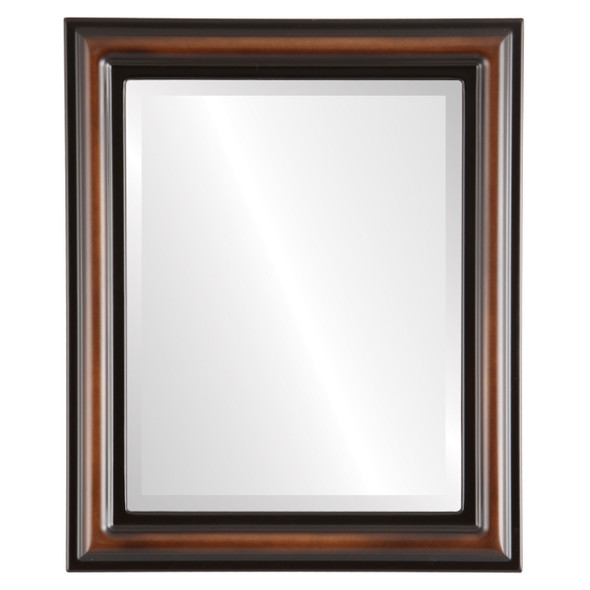 Philadelphia Beveled Rectangle Mirror Frame in Walnut