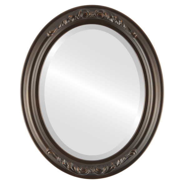 Florence Beveled Oval Mirror Frame in Rubbed Bronze