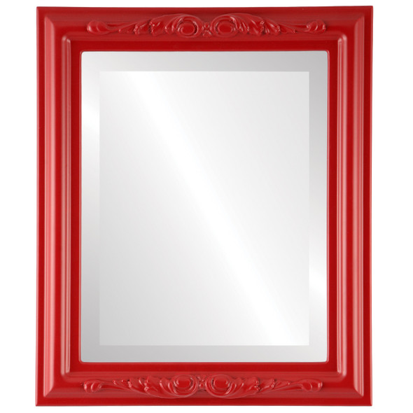 Florence Beveled Rectangle Mirror Frame in Holiday Red