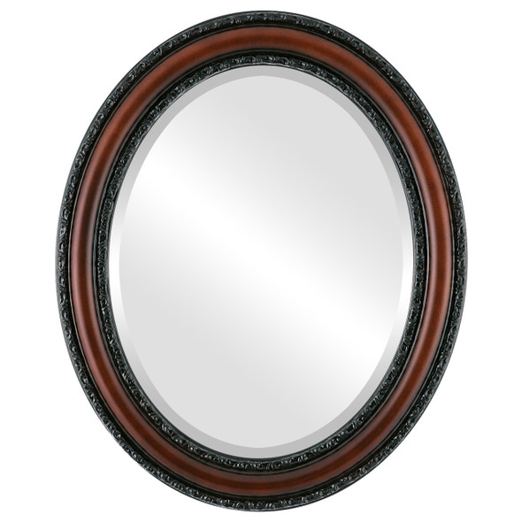 Dorset Beveled Oval Mirror Frame in Rosewood