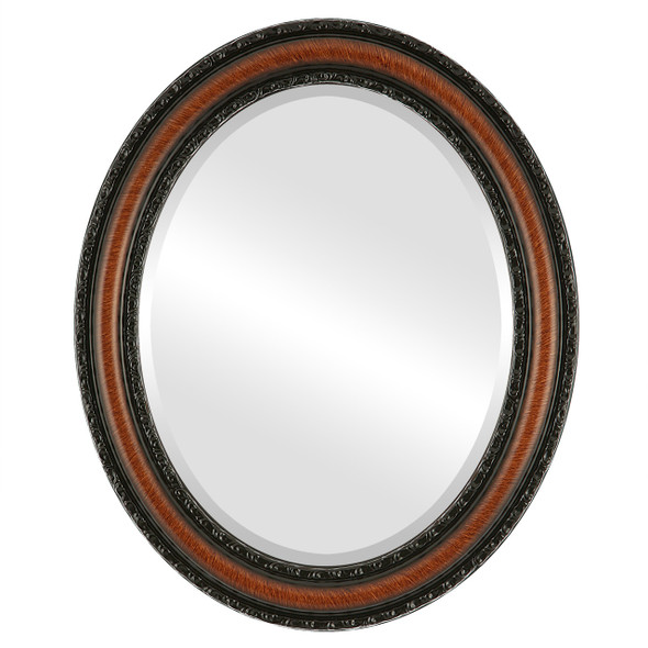 Dorset Beveled Oval Mirror Frame in Vintage Walnut