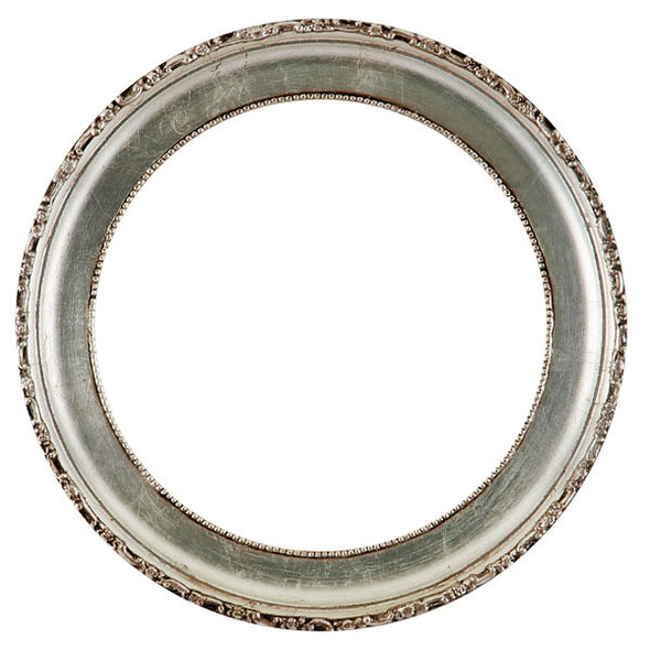 Kensington Round Frame # 401 - Silver Leaf with Brown Antique