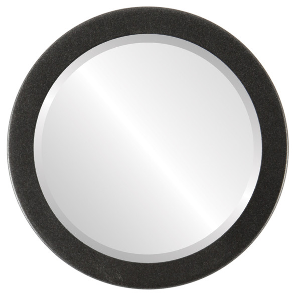 Vienna Beveled Round Mirror Frame in Black Silver