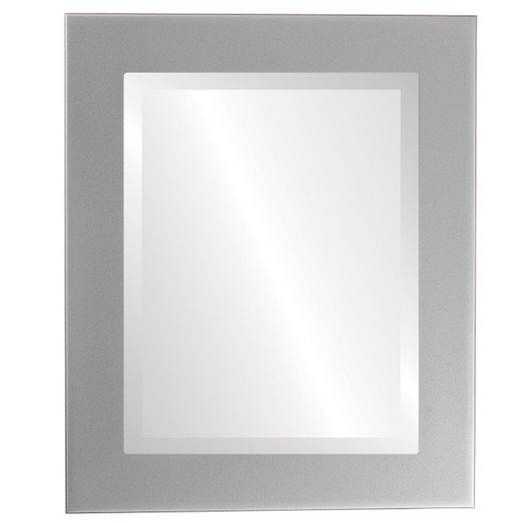 Cafe Beveled Rectangle Mirror Frame in Bright Silver