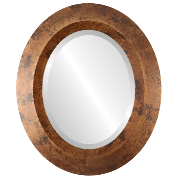 Veneto Bevelled Oval Mirror Frame in Rubbed Black