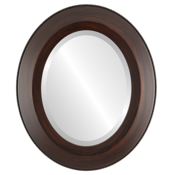 Lombardia Beveled Oval Mirror Frame in Mocha