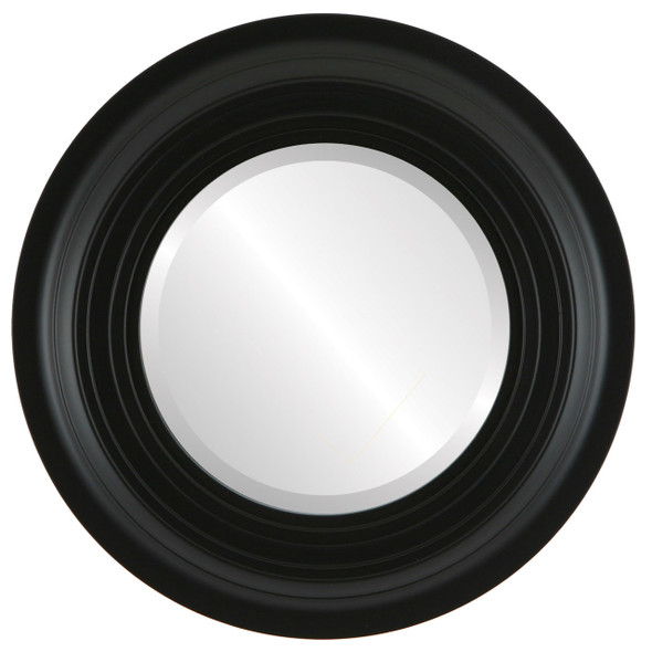 Imperial Beveled Round Mirror Frame in Matte Black