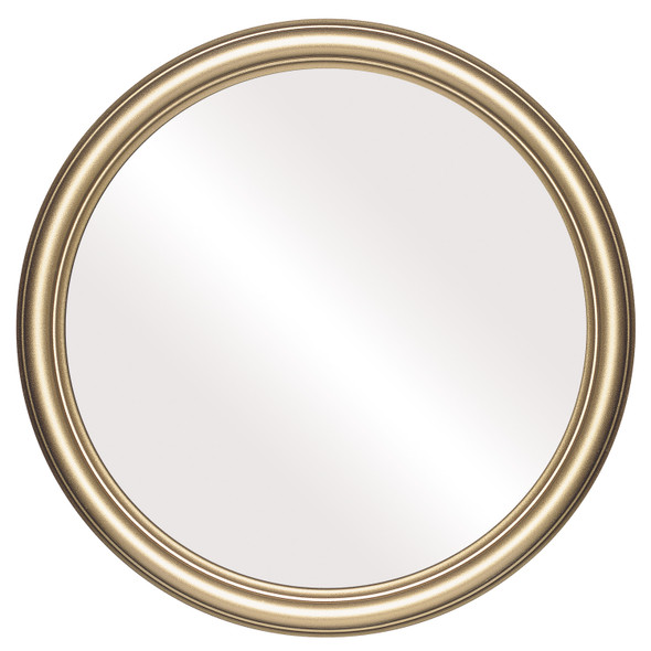 Saratoga Flat Round Mirror Frame in Gold Spray