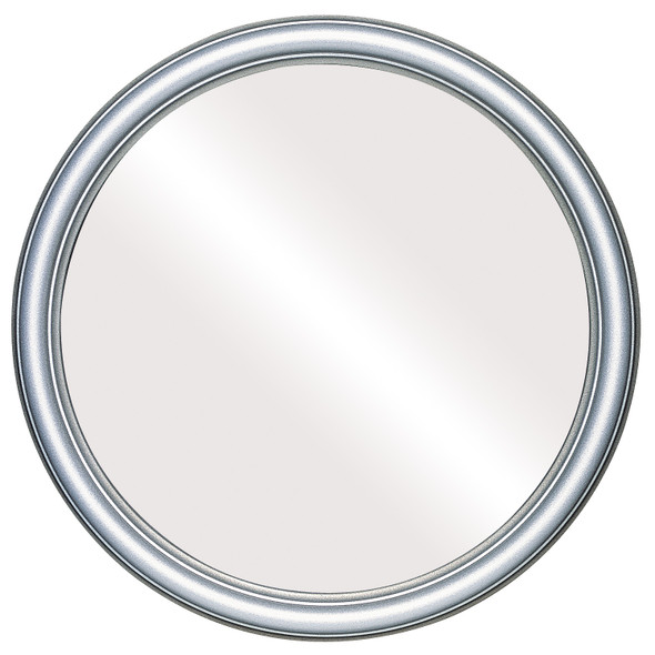 Saratoga Flat Round Mirror Frame in Silver Shade