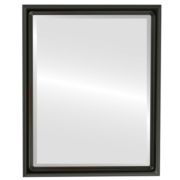 Saratoga Beveled Rectangle Mirror Frame in Matte Black