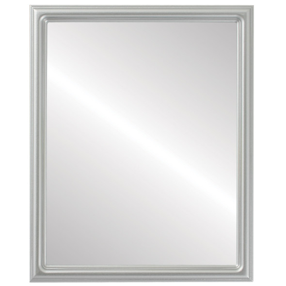 Saratoga Flat Rectangle Mirror Frame in Silver Spray