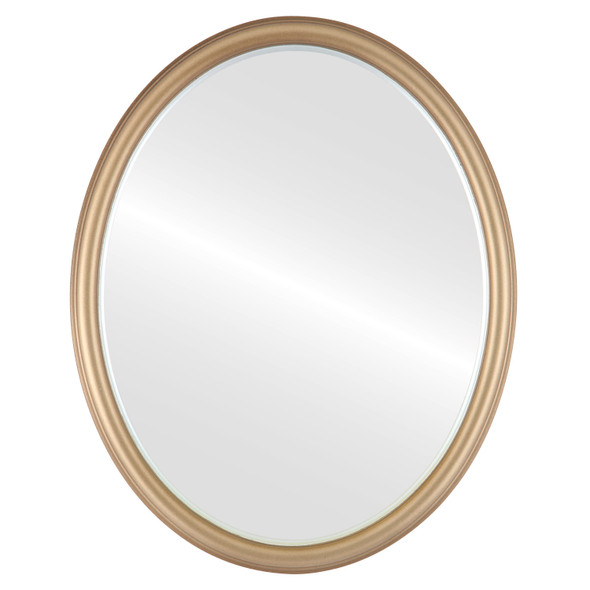 Hamilton Flat Oval Mirror Frame in Desert Gold with Silver Lip