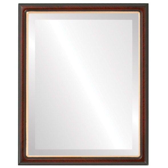 Hamilton Beveled Rectangle Mirror Frame in Vintage Cherry with Gold Lip