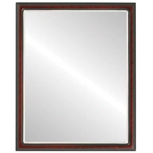 Hamilton Flat  Rectangle Mirror Frame in Vintage Cherry with Silver Lip